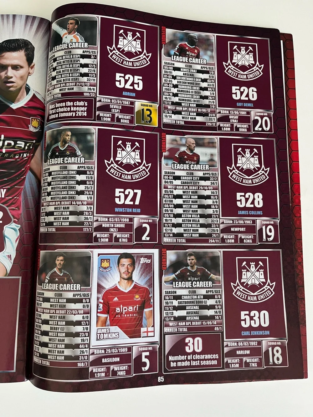 Merlin English Premier League 2015 Soccer Football Sticker Book Topps Panini